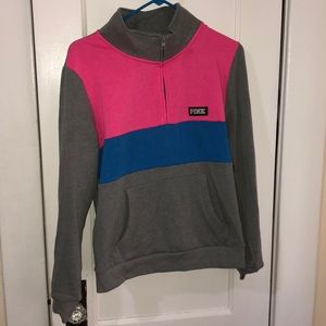 PINK quarter zip over the neck hoodie